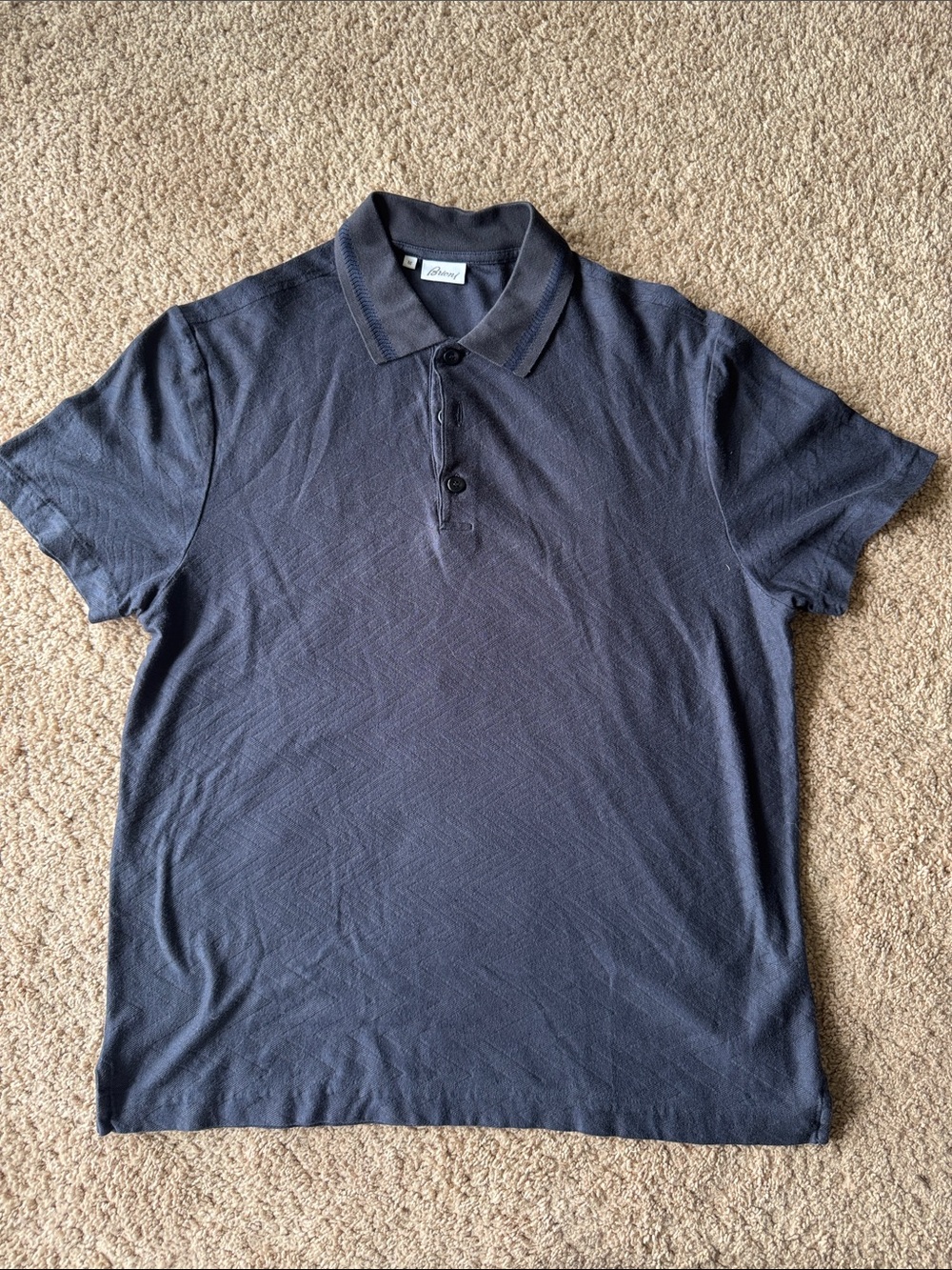 Brioni Navy Short-Sleeve Polo